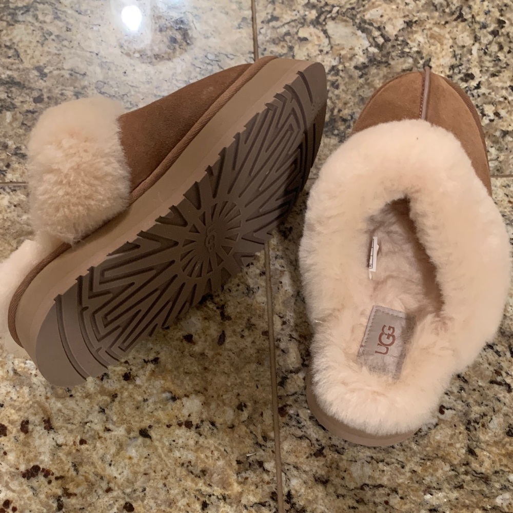 UGG Women's Brown and Cream Slippers
